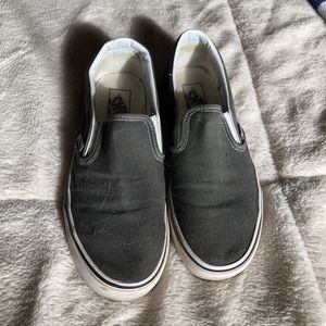 Gray slip on vans
